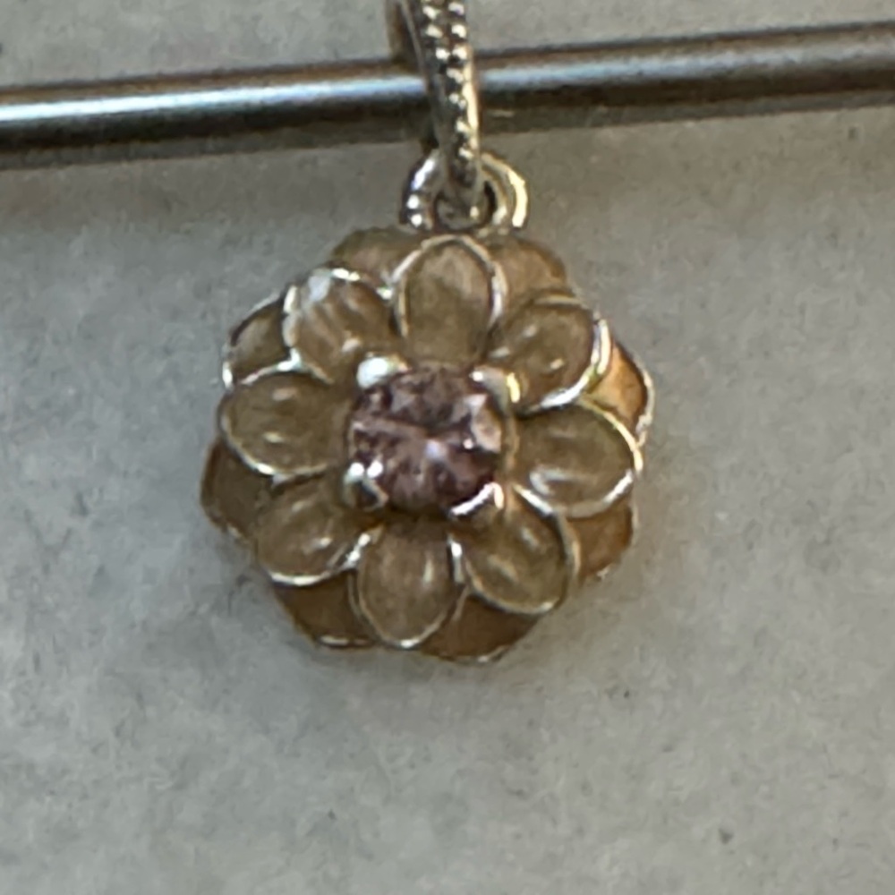 Preowned Pandora Blooming Dahlia Dangle Charm